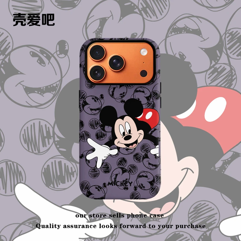 豹纹米奇磁吸菲林二合一防摔手机壳适用华为苹果17vivo小米17OPPO