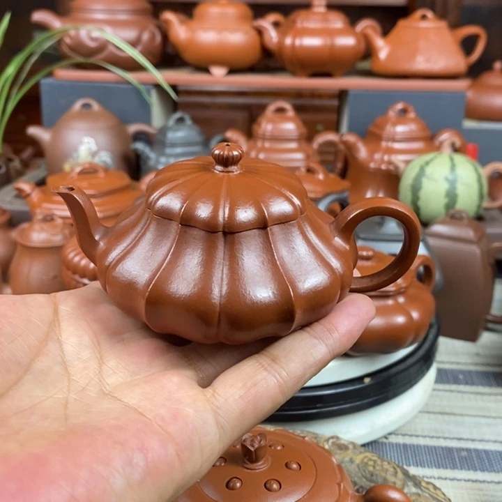 茶壶紫砂筋纹君德100cc原矿赵庄朱泥
