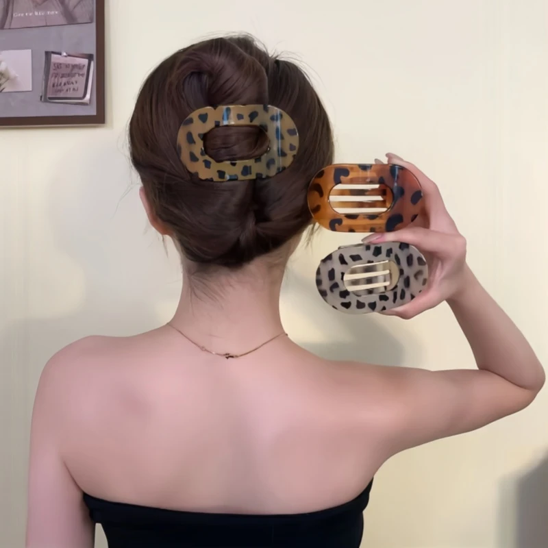 不硌头鲍鱼抓夹女圆形扁平后脑勺盘发夹扎发弧形马尾夹发卡发饰品