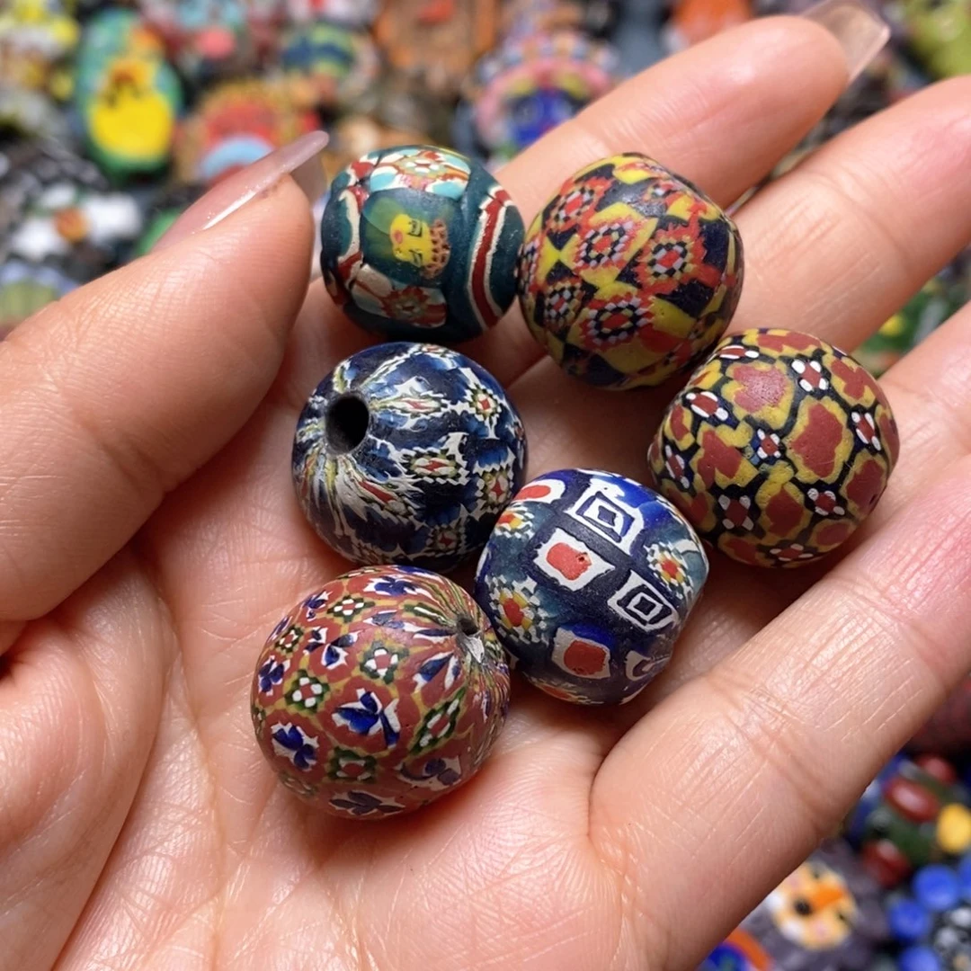 琉璃颈饰印度尼西亚古法珠一颗