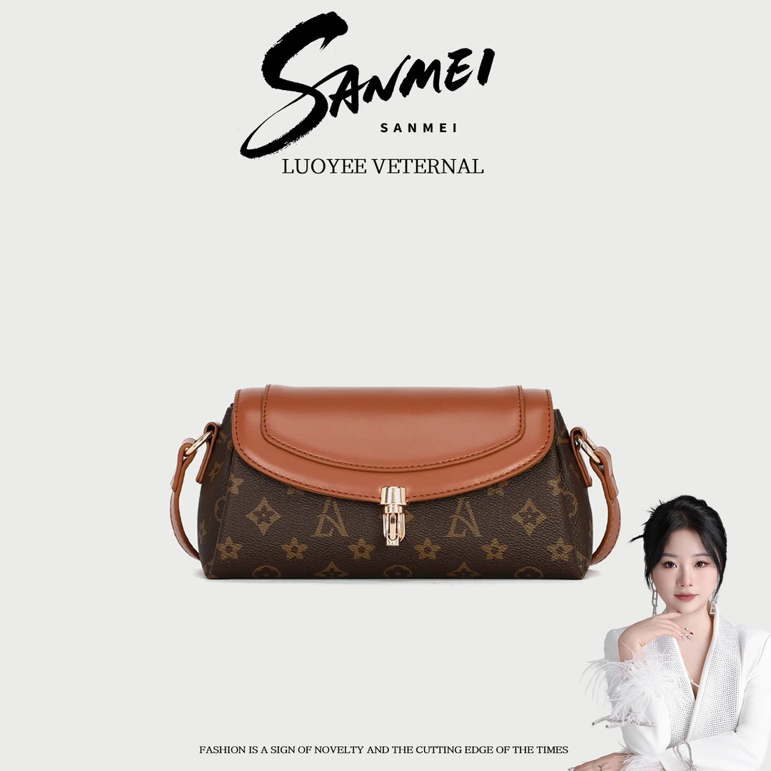 【三妹设计师款】2025新款潮流百搭印花单肩斜挎包