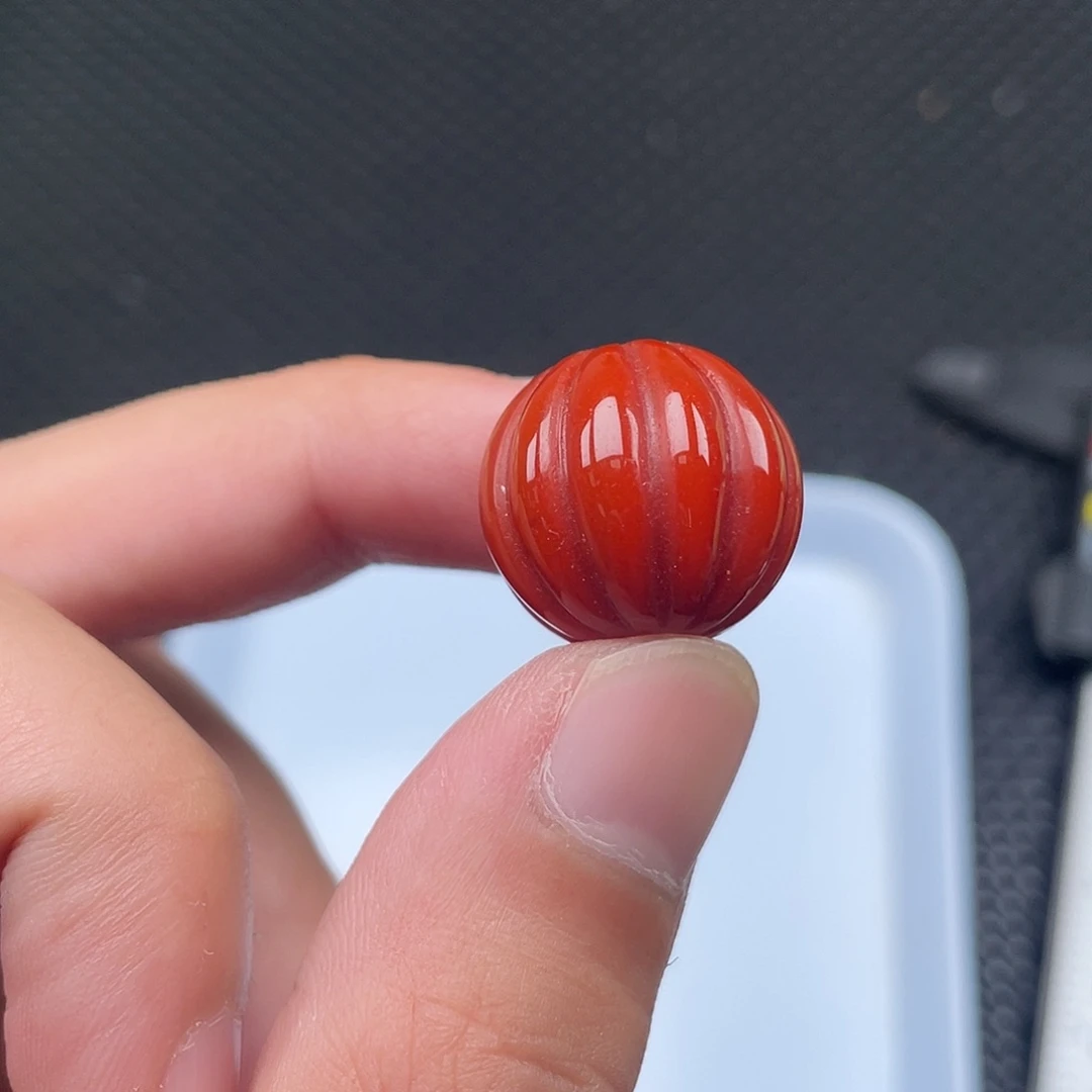 未镶嵌20mm柿子红瓜珠一颗南红玛瑙