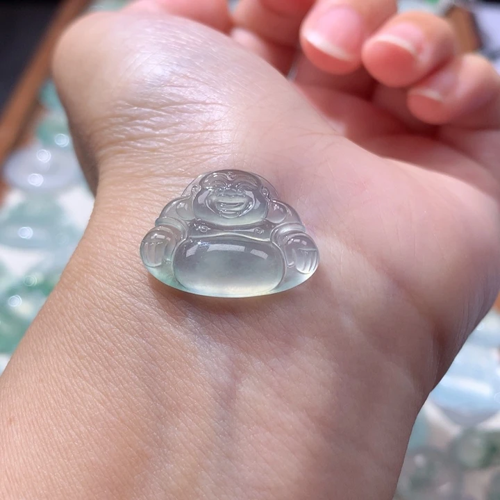 颈饰未镶嵌翡翠高冰晴底佛公