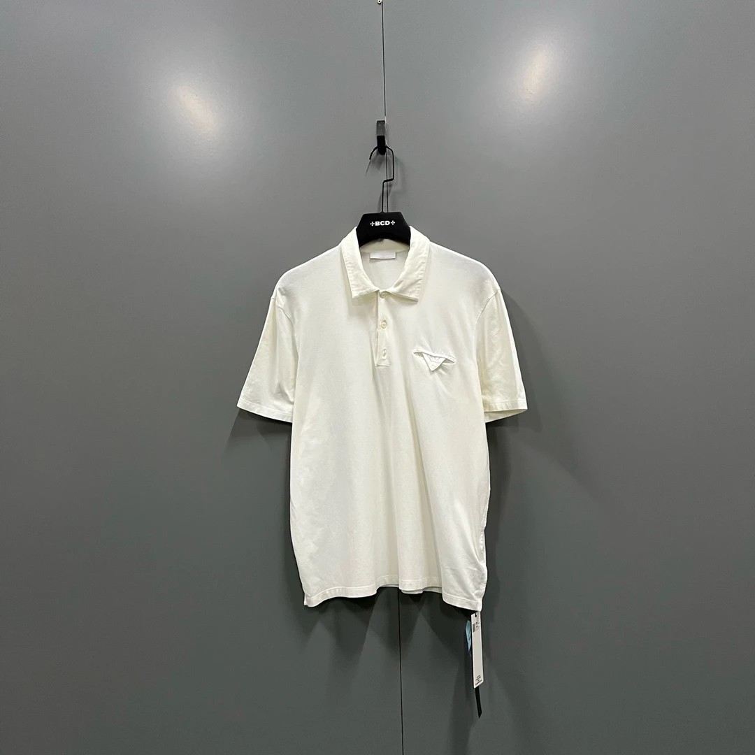 99新 Prada/普拉达 h826 白色polo衫 XXL码 206188