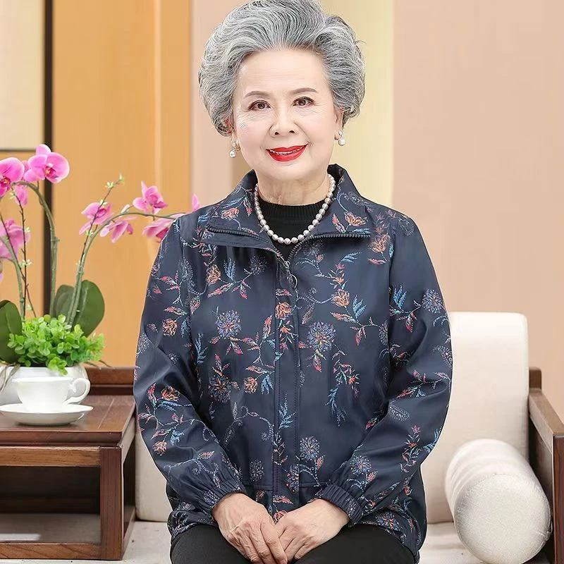 11348-新款妈妈装秋款老年人秋装外套老太太宽松上衣女【A7-1-3】