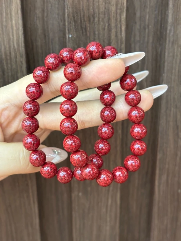 天然辰砂0511 辰砂手串 规格约：10mm多样性发其一