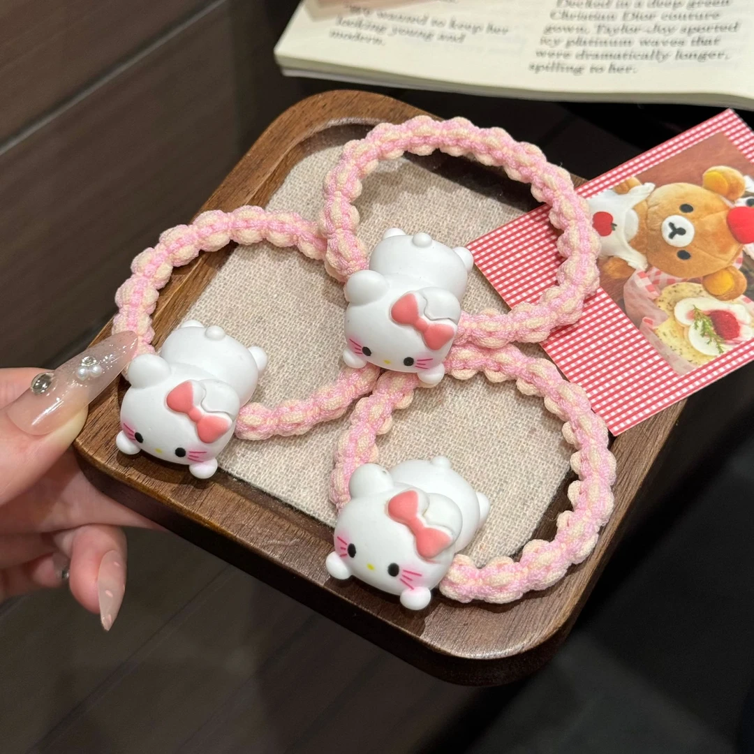 超萌趴趴kt猫可爱少女心发圈高弹力皮筋甜美猫咪头绳简约送闺蜜