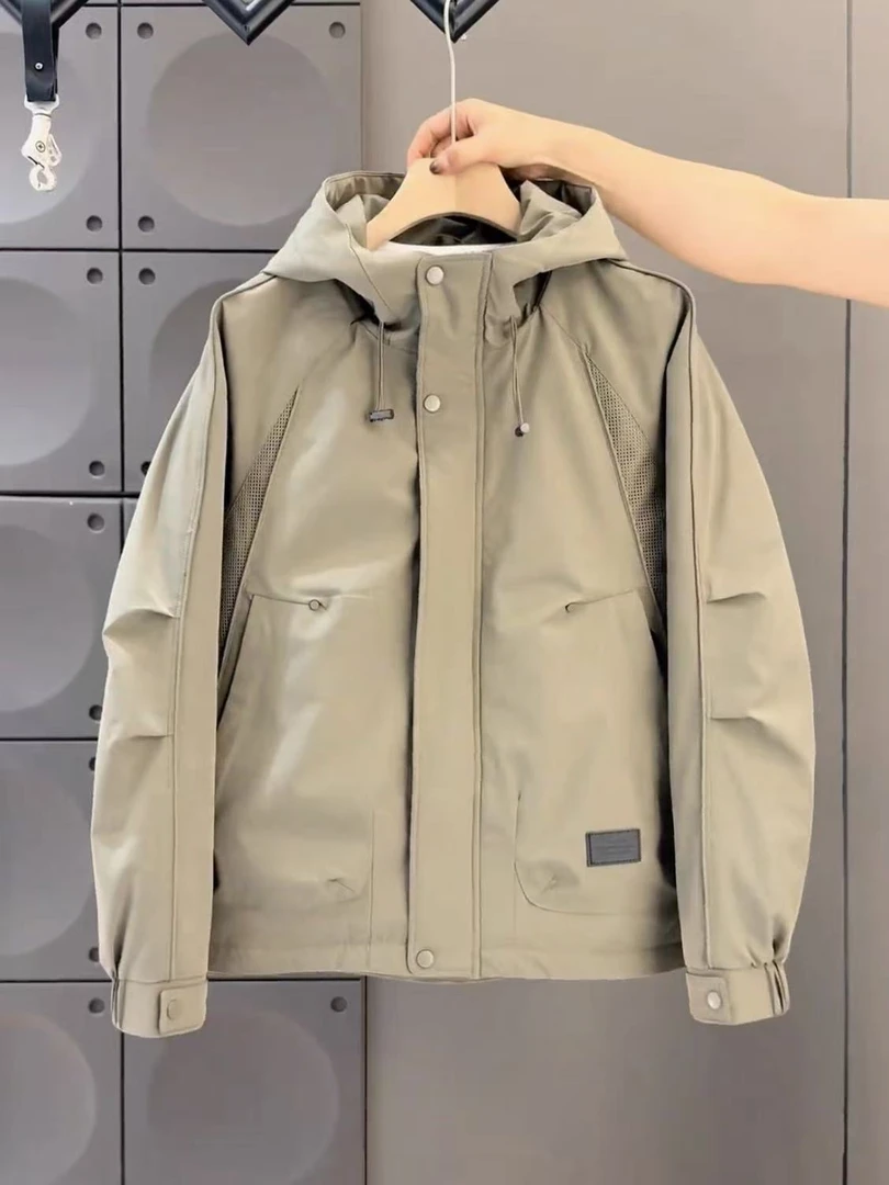 防风保暖连帽厚款加绒加厚款棉服工装秋季时尚加厚