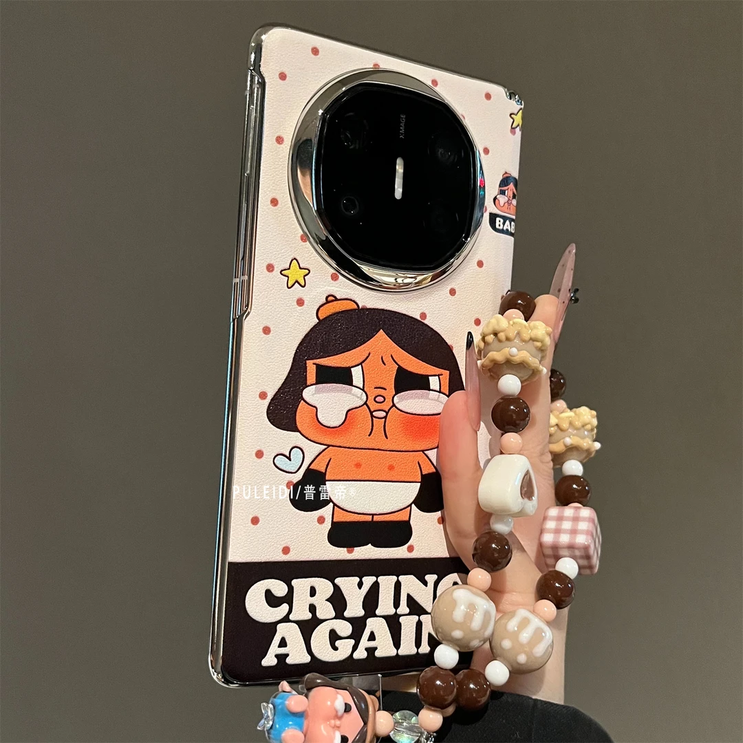ins风哭泣娃娃公仔手链适用华为MateX6典藏版折叠屏手机壳MateX5