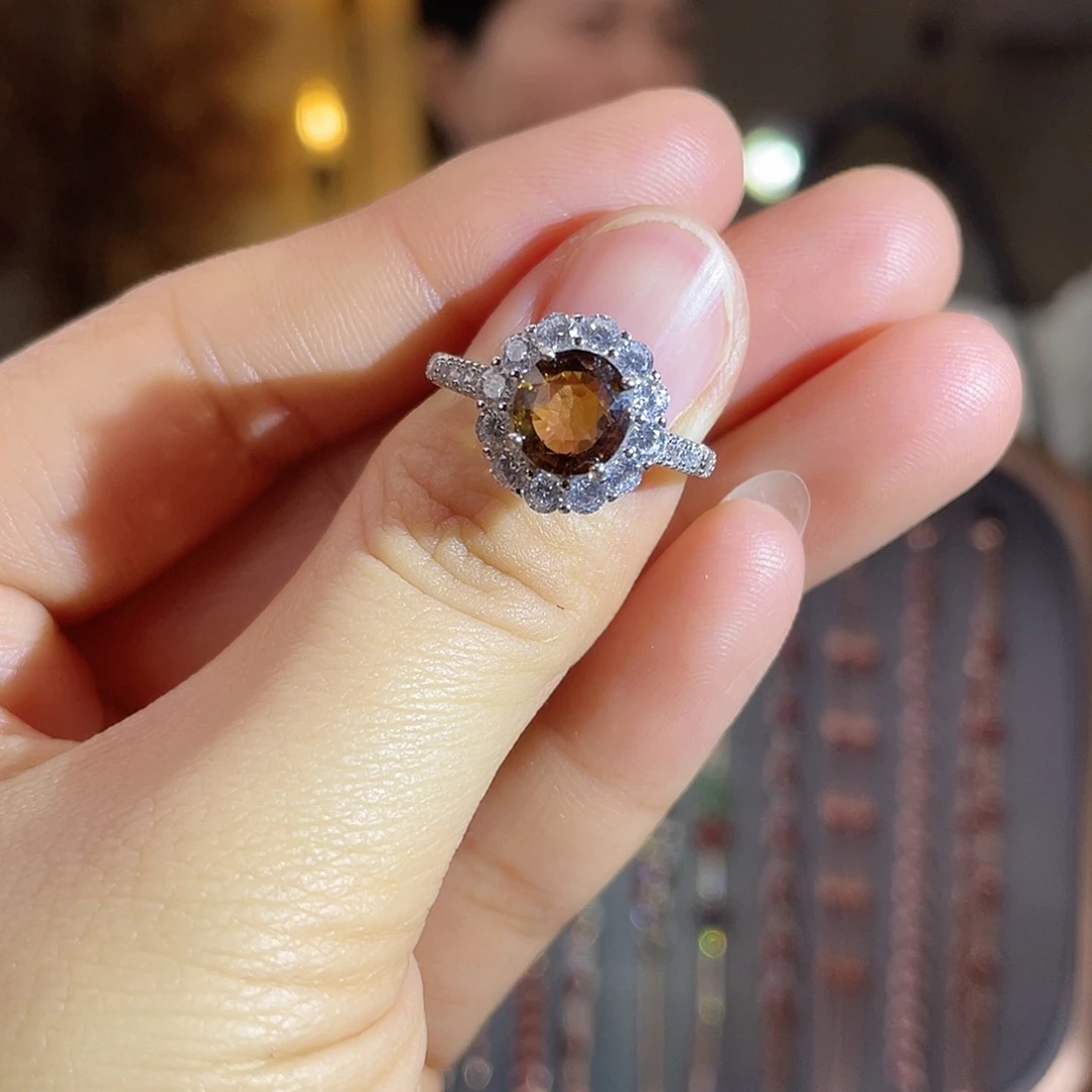 碧玺银S925镶嵌戒指