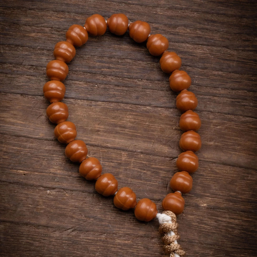 9.5mm左右精工雕刻原色猴头葫芦造型红皮油性足上色快 文玩手串