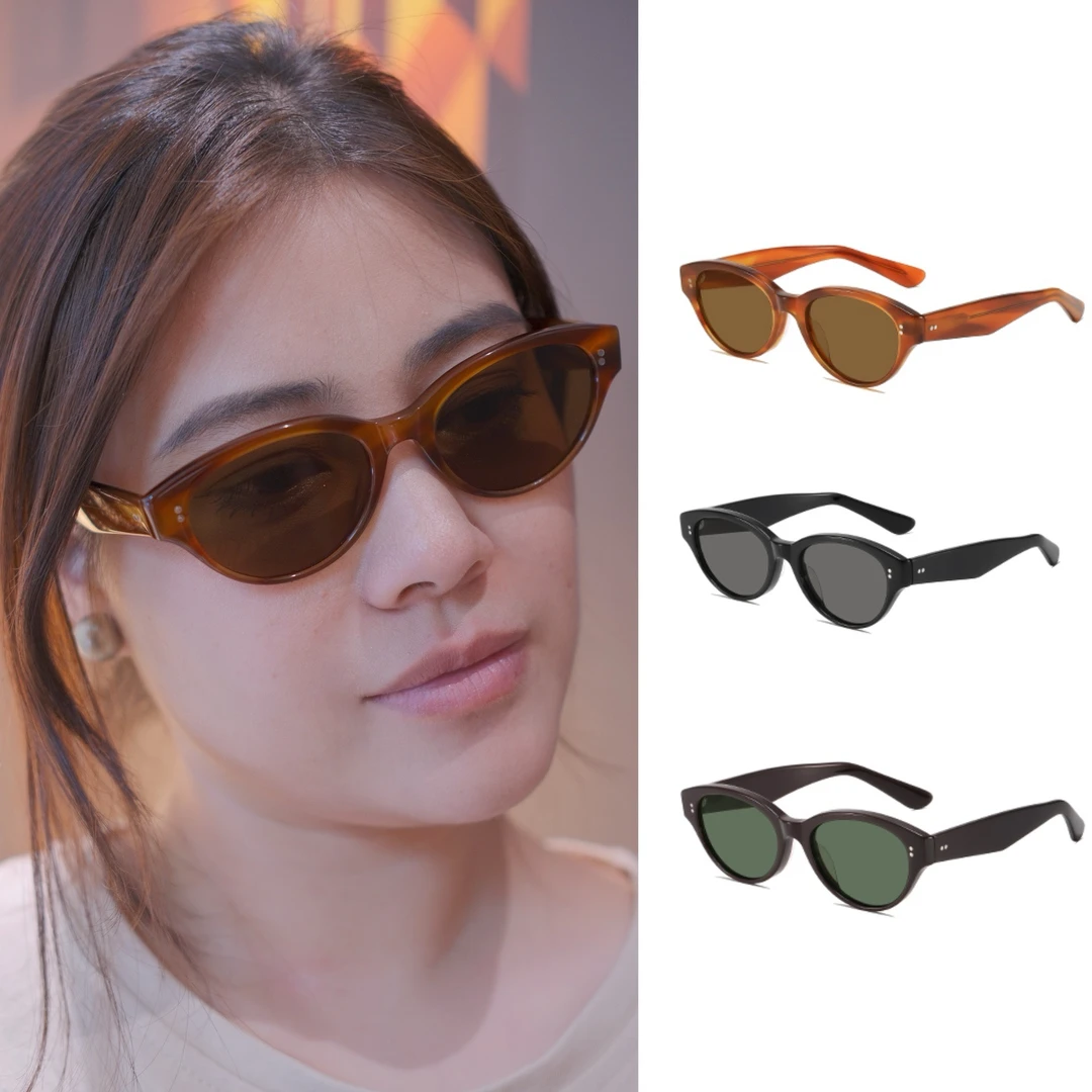 偏光镜Fakem板材猫眼墨镜女Low复古防紫外线潮流太阳眼镜男MU8060