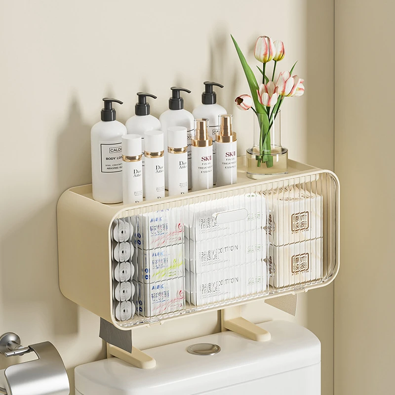 马桶置物架上方卫生间免打孔浴室厕所洗手间用品储物架子纸巾盒