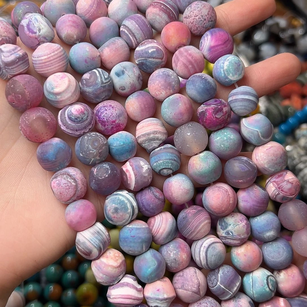 玛瑙/玉髓合金珠宝半成品N314。 13mm天然磨砂玛瑙圆珠一条