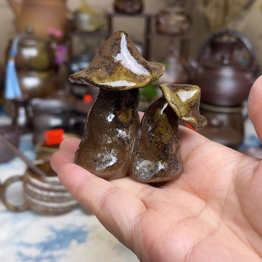 手工云南蘑菇菌子茶宠