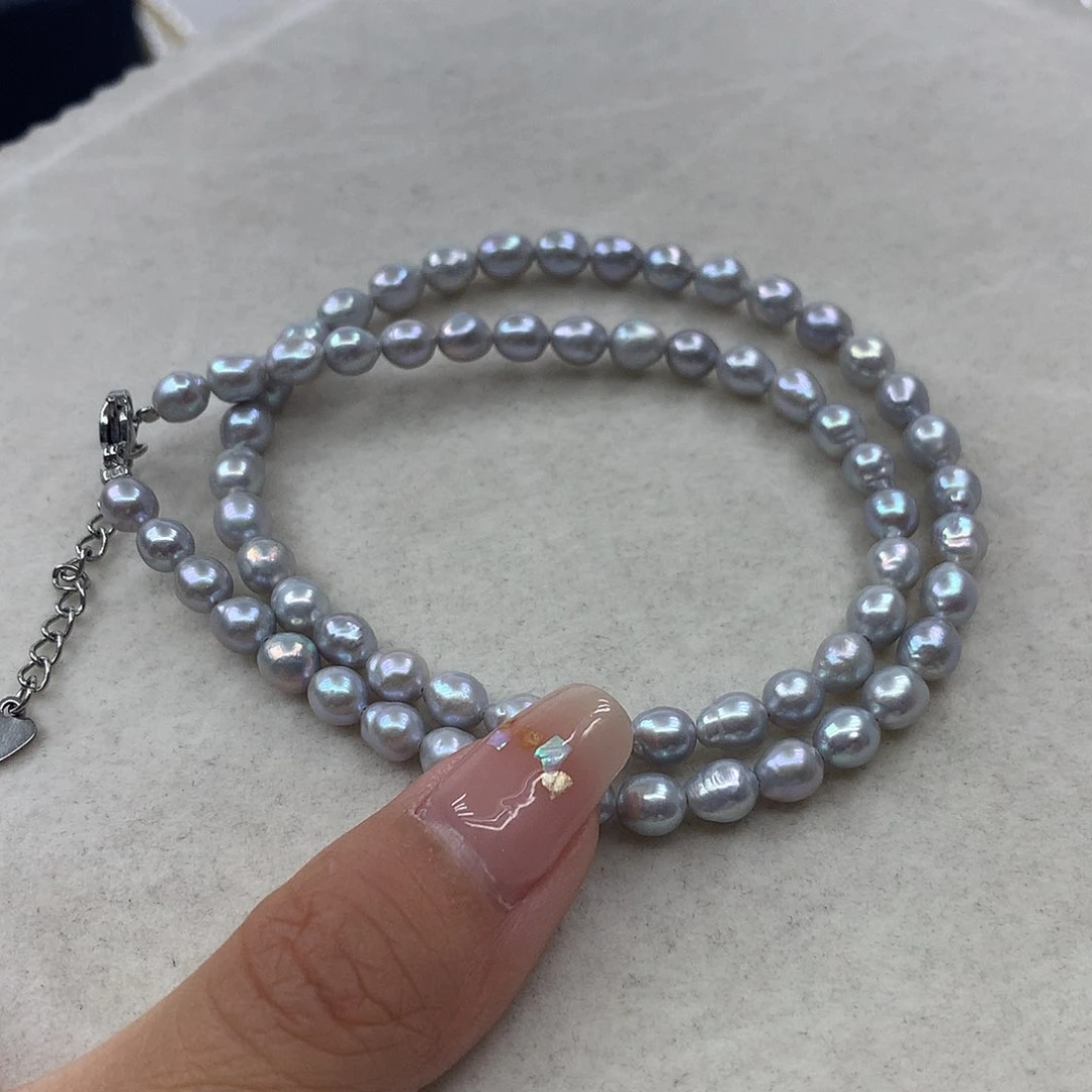 未镶嵌淡水珍珠6-7x19项链