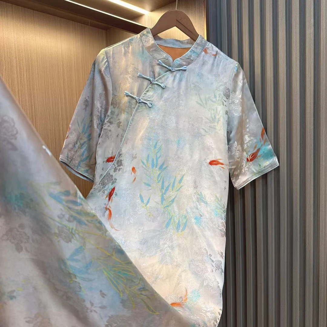 晴空-新中式中国风时尚宽松气质中长款显瘦连衣裙