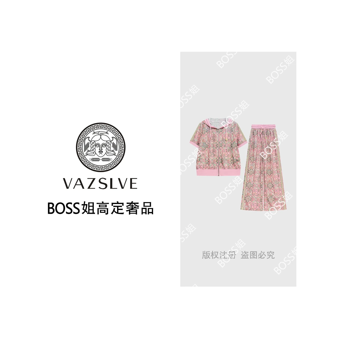 【VAZSLVE/原创设计】夏季轻奢烫钻时尚休闲短袖套装#6878/6879