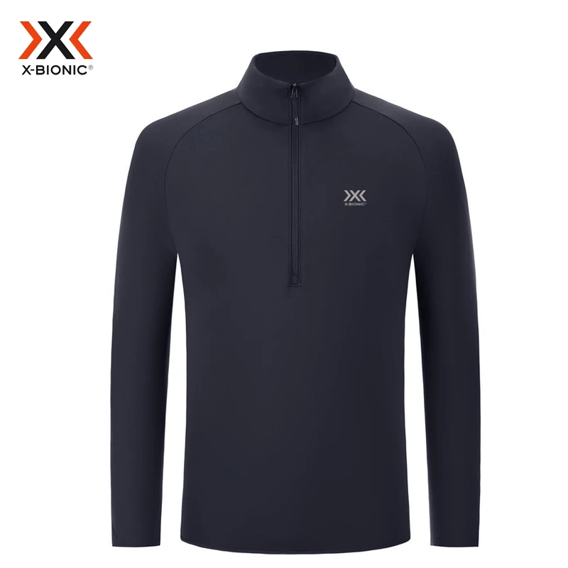 XBIONIC男士秋冬季长袖T恤户外弹力速干透气半拉链保暖排汗打底衫