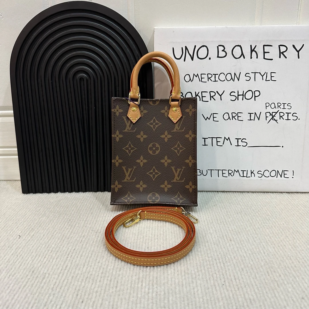 95新 LouisVuitton/路易威登 Lv棕老花琴谱mini tote 芯片款