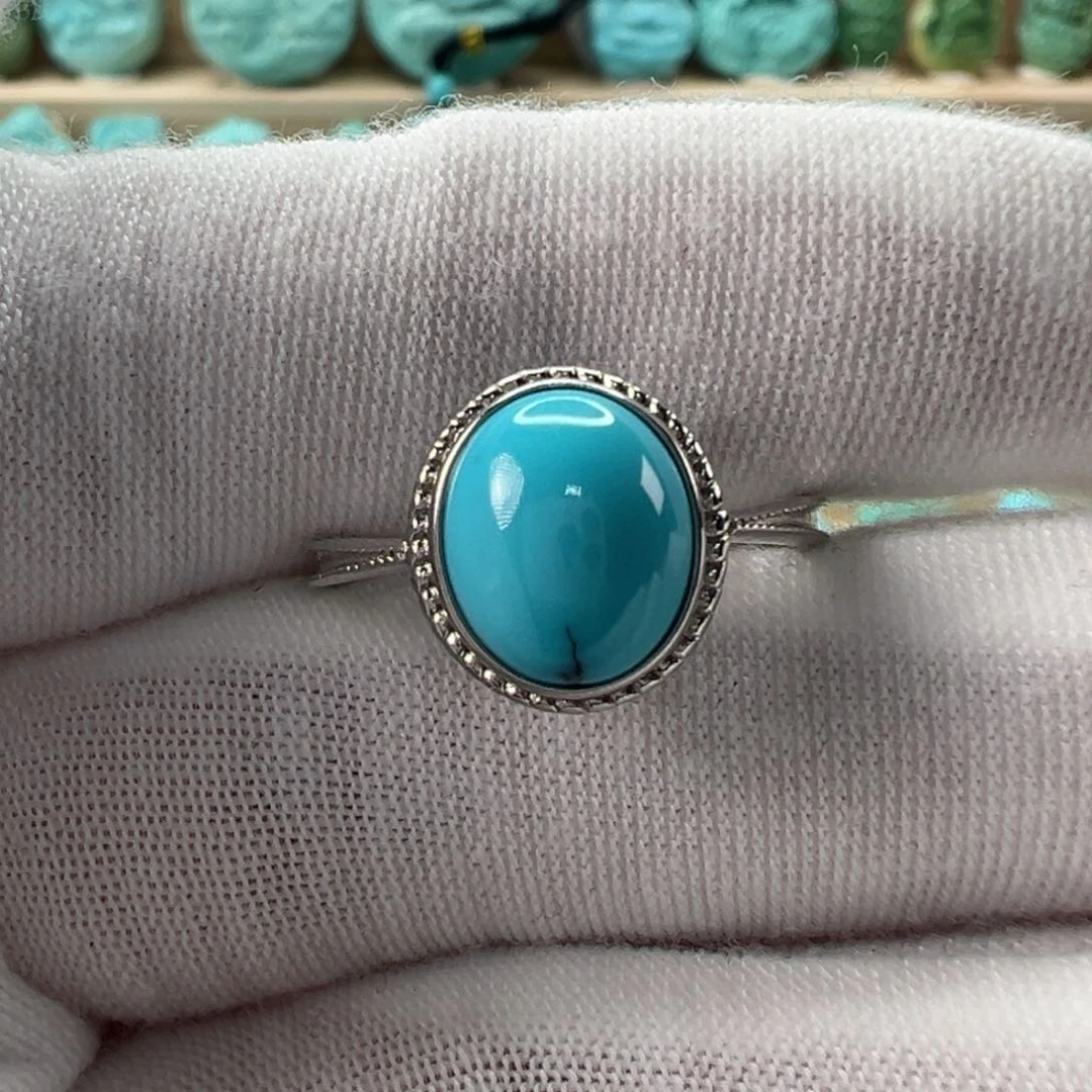 银S925镶嵌绿松石戒指