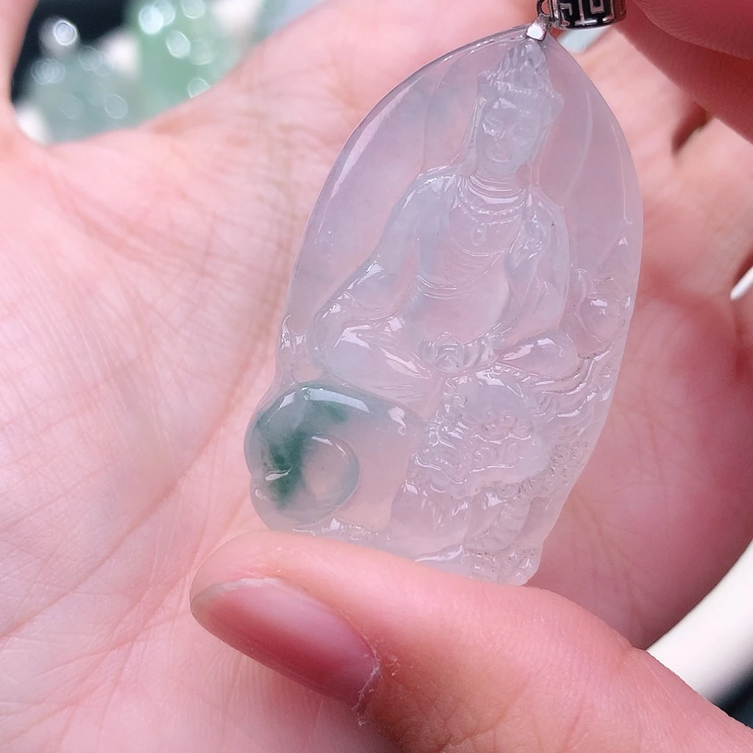 颈饰18K金镶嵌翡翠39.4-24.3-4.9