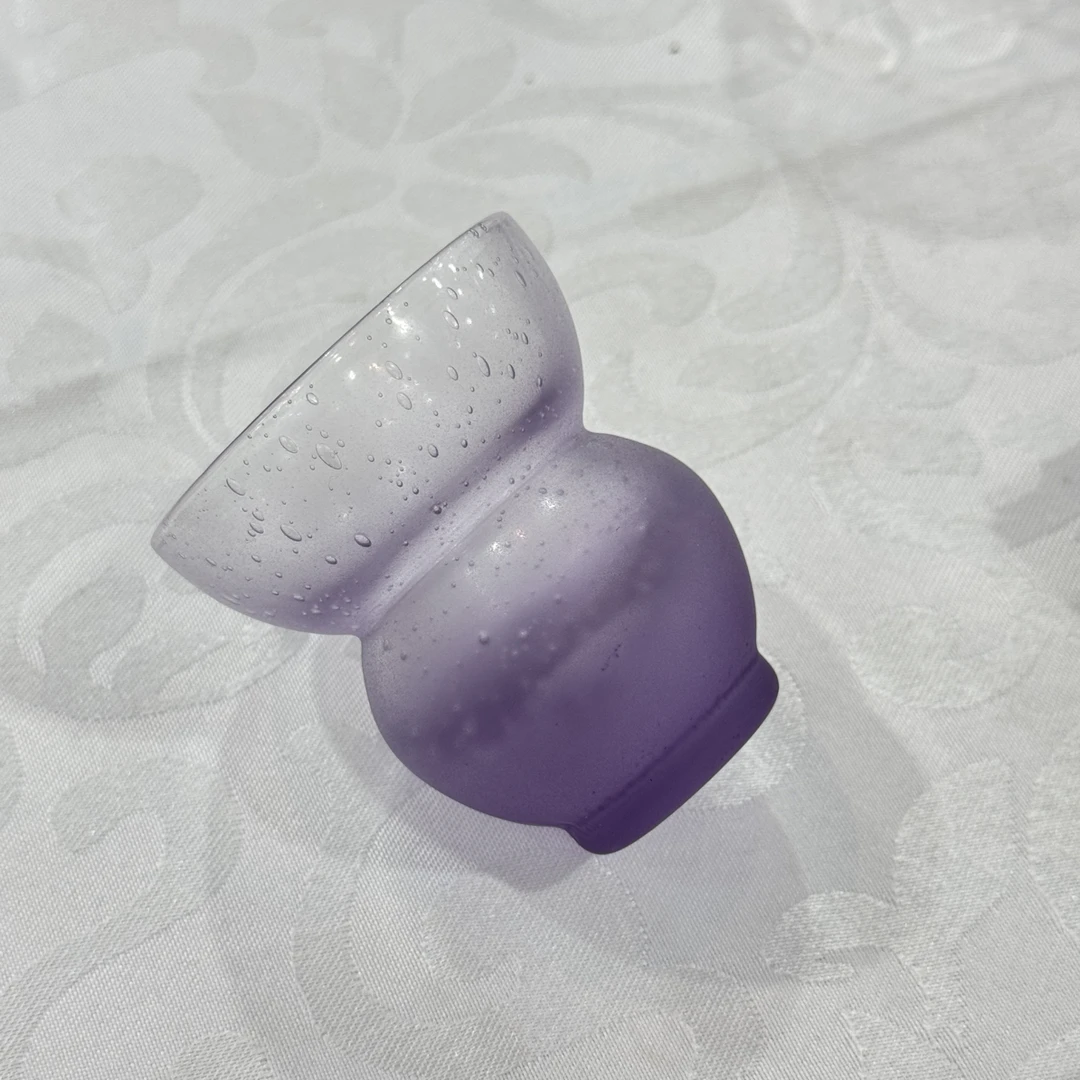 她山她海【紫色气泡玻璃主人杯+提溜】玻璃品茗杯茶道零配