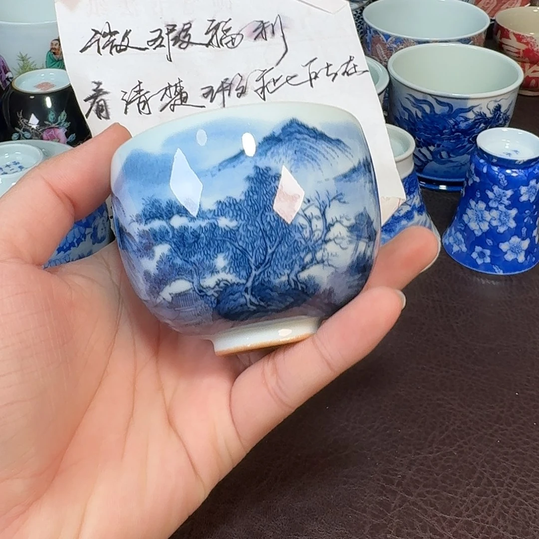 茜***^现代景德镇陶瓷盖碗