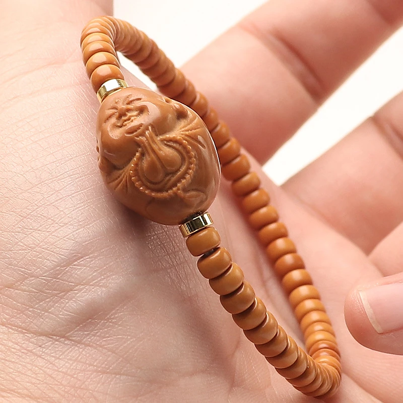 手工橄榄核单圈老型5mm尺寸设计一心向佛小沙弥非核尖男女款5x3