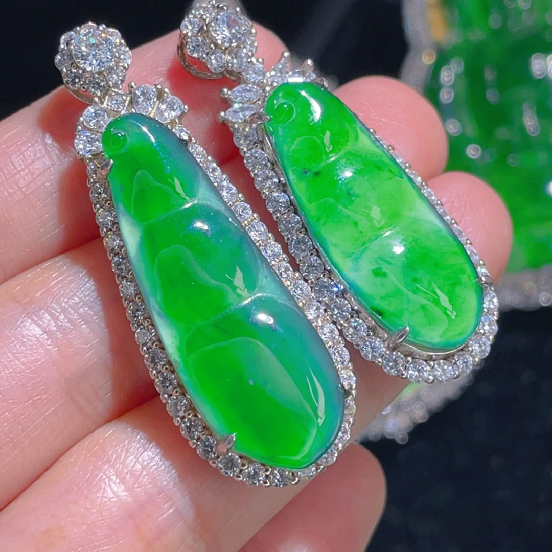 翡翠吊坠(不含链)银S925镶嵌