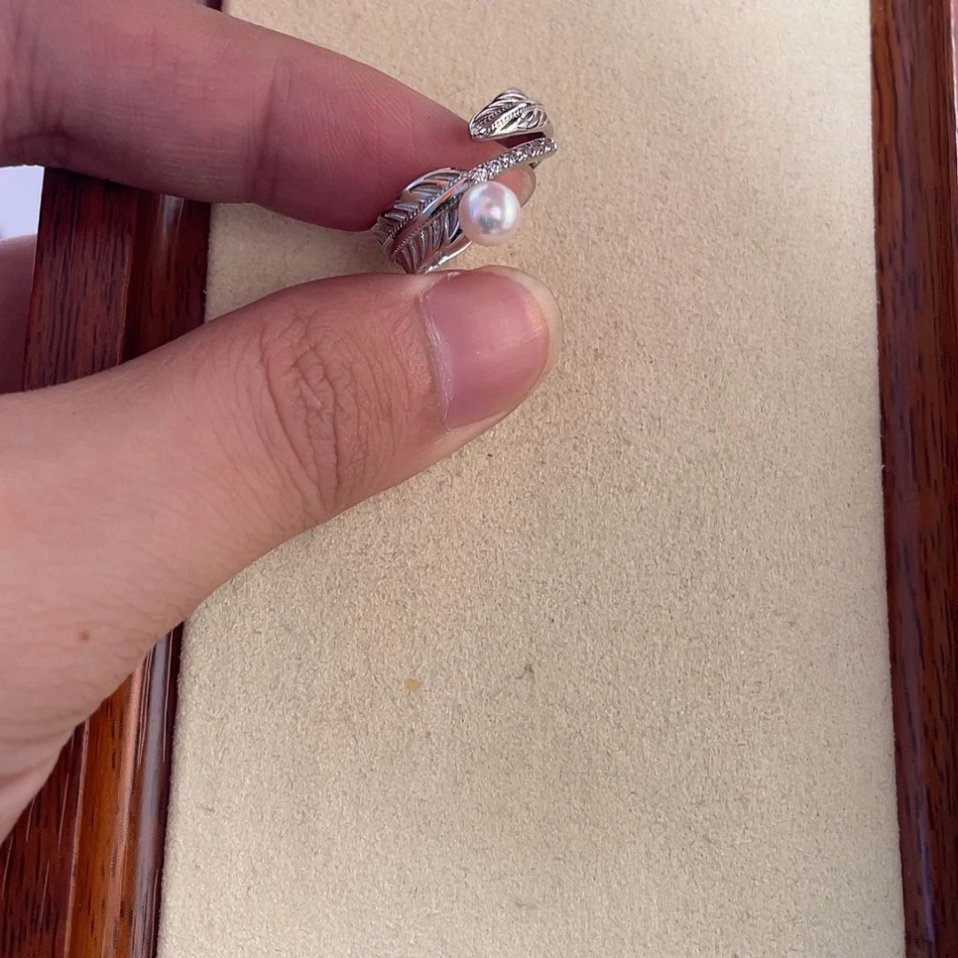 海水珍珠戒指银S925镶嵌