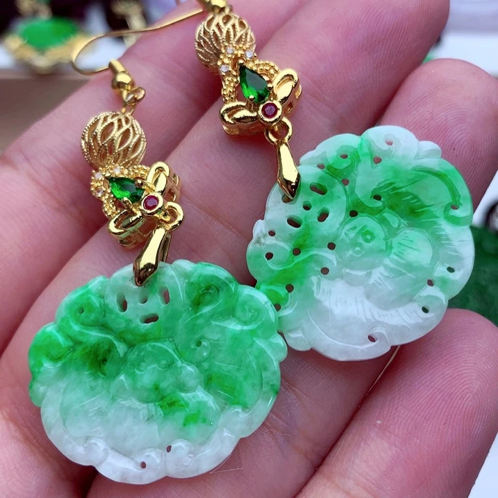 翡翠未镶嵌耳饰耳饰