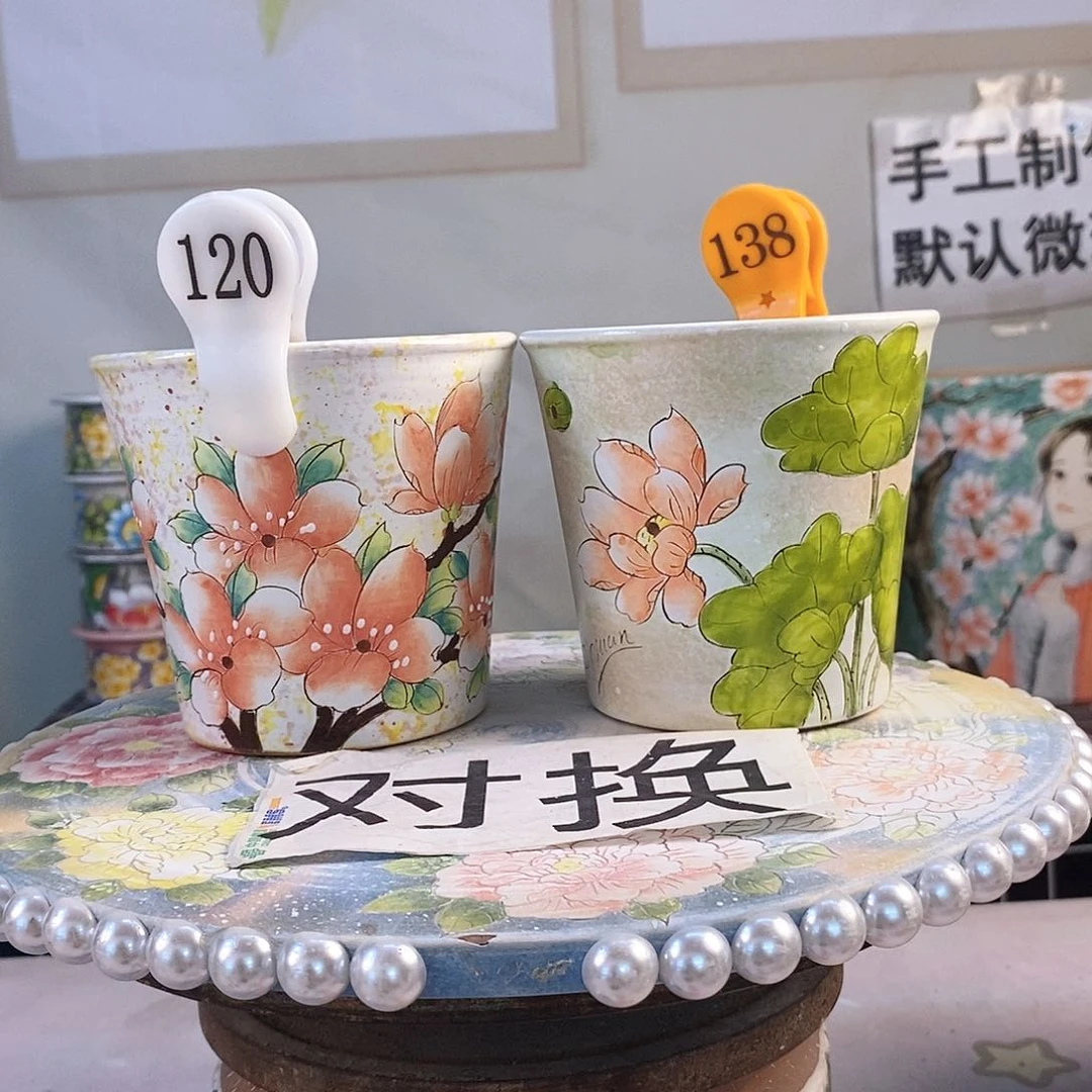 紫砂花盆夏**～红陶手绘花盆