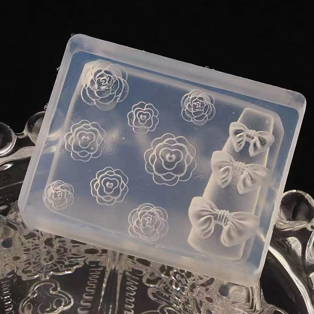 花朵蝴蝶结硅胶模具创意diy甲油胶工具