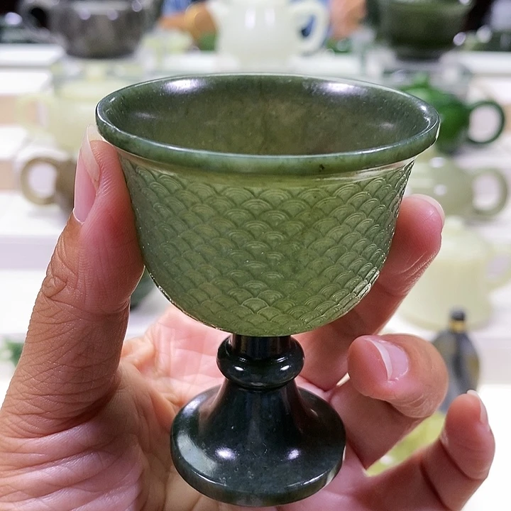 未镶嵌和田玉挂件茶杯60m l