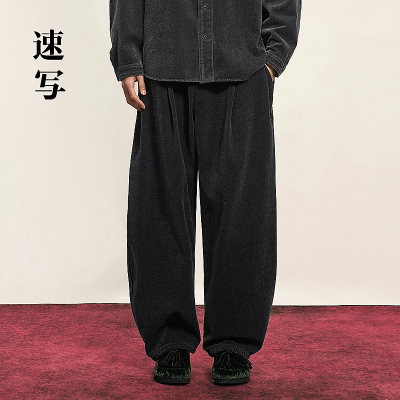 【商场同款】速写男装2025冬新品弯刀裤oversize牛仔裤9P0E10270