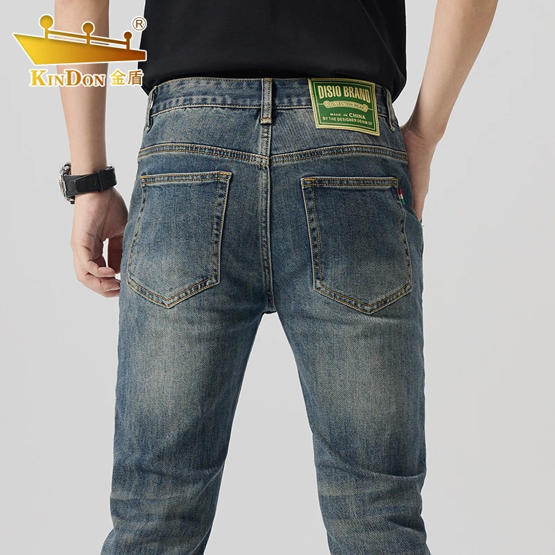 金盾春秋新款男士商务休闲时尚百搭修身直筒耐磨高档弹力长裤男