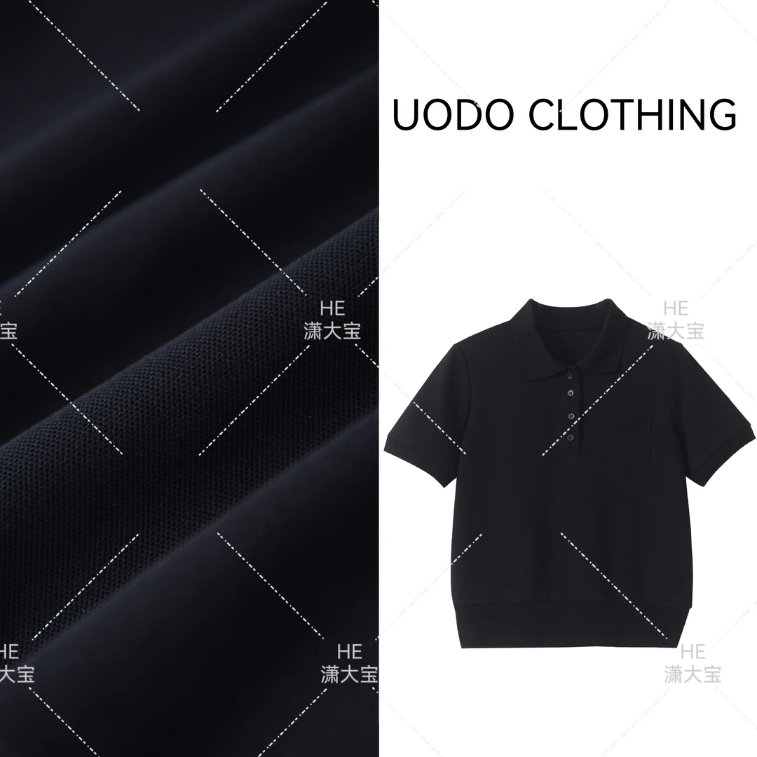 uduo clothingTR家夏新款纯棉针织拼接横机领老钱POLO衫8091