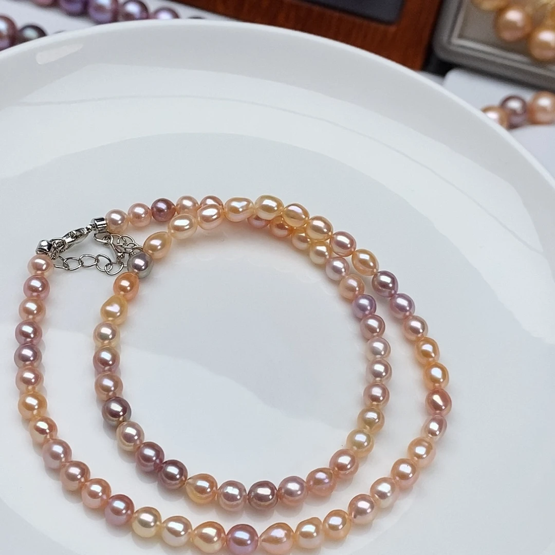 银S925镶嵌淡水珍珠颈饰