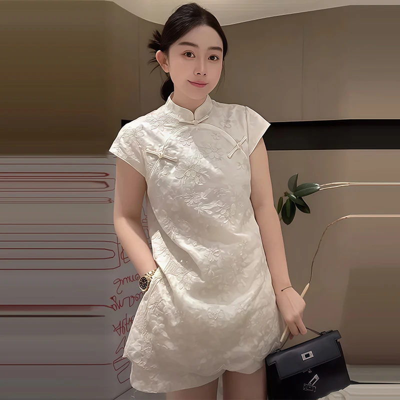 新中式国风休闲套装女2025年夏季新款减龄气质盘扣上衣短裤两件套