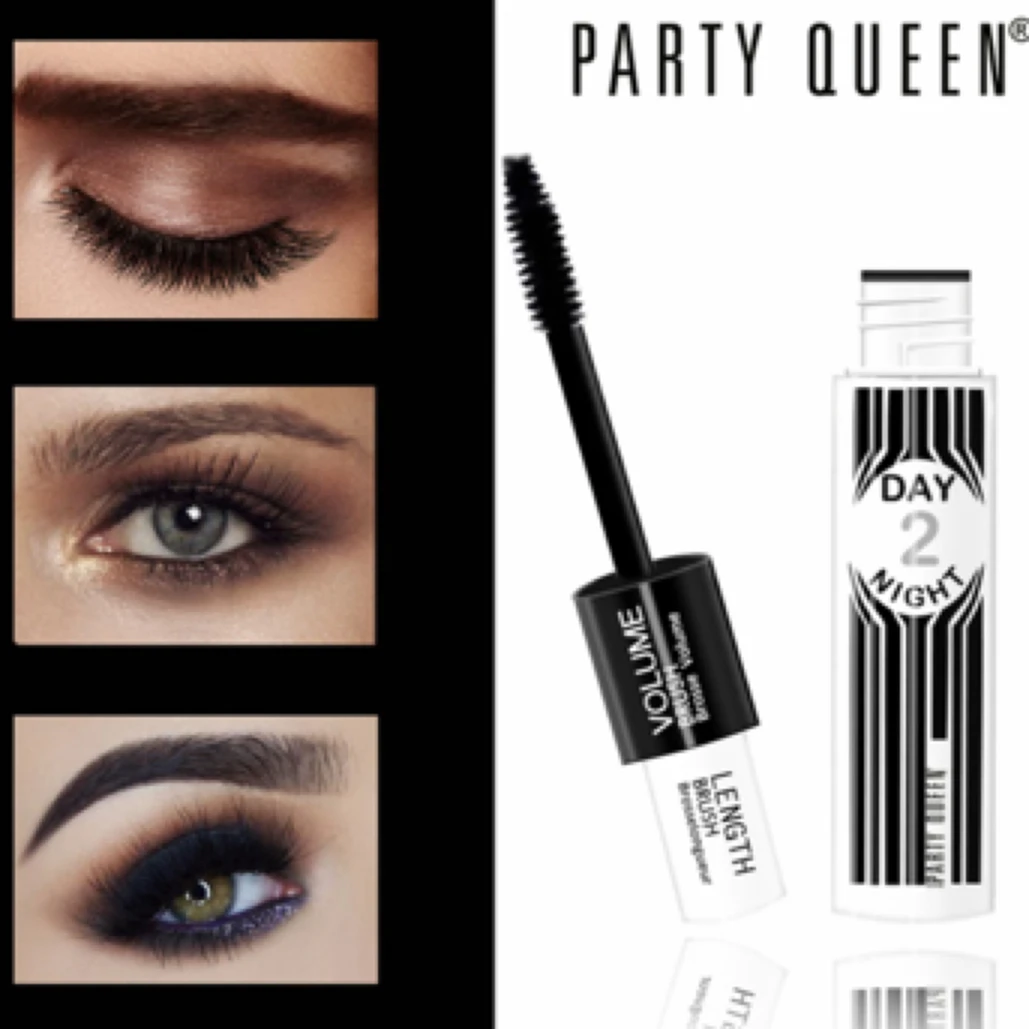 PARTYQUEEN卷翘防水防汗不晕染不脱色双头睫毛膏彩妆增长加长纤长