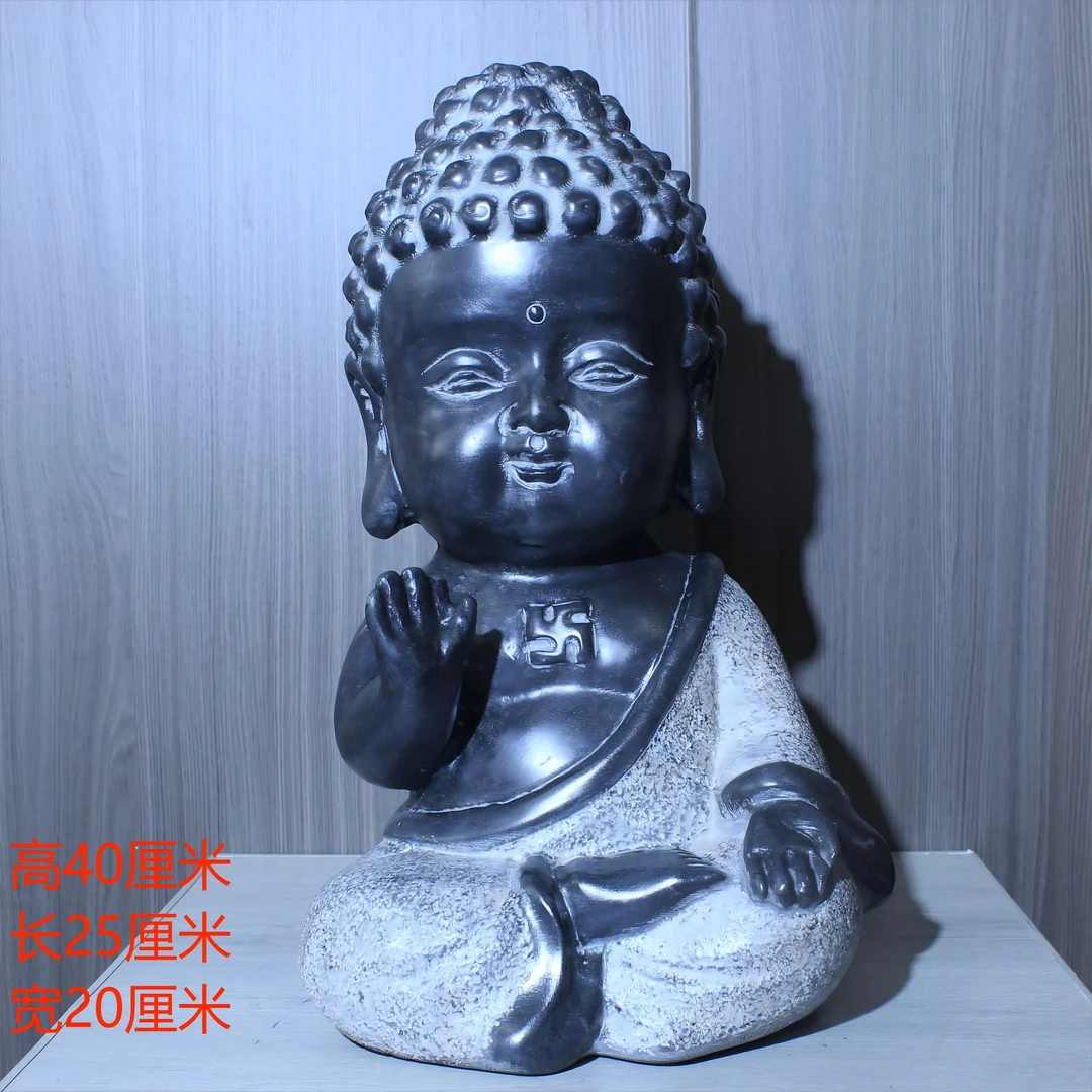 40厘米宝宝佛|茶室会所客厅桌面造景中式石雕摆件