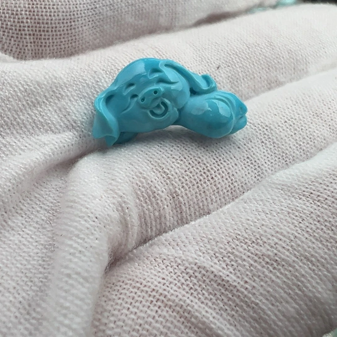 绿松石未镶嵌小猪