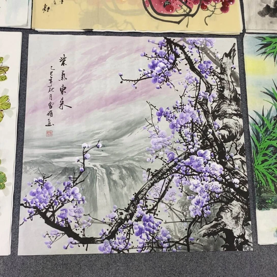 国画尺寸70✖️70精品斗方手绘画