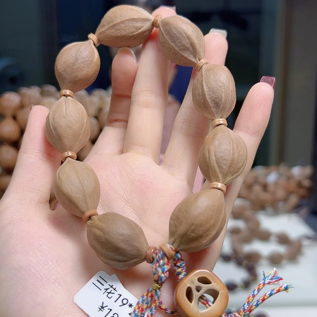 ネ***山橄榄核手串/手链19*28三花十颗籽