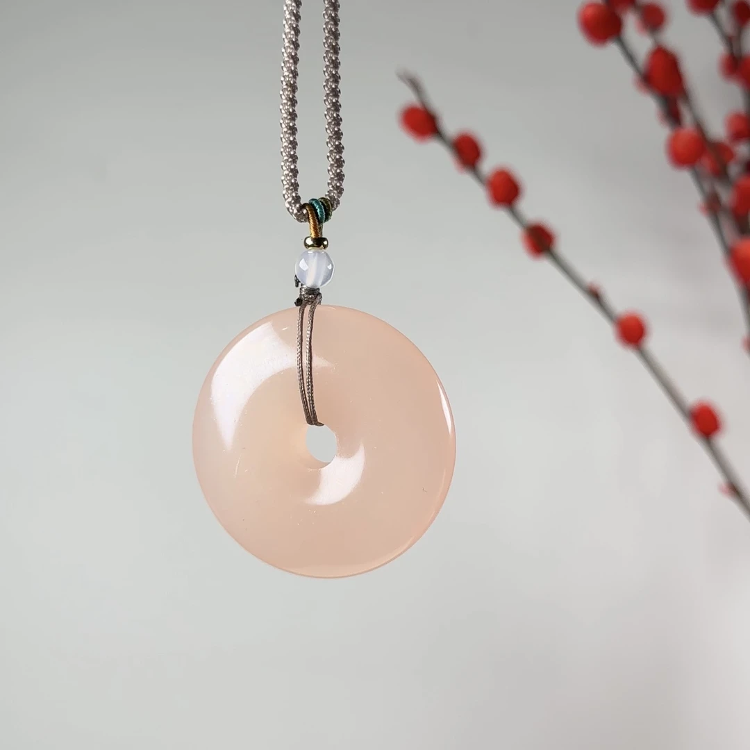 【凯旋专属】藕粉40mm大平安扣（带绳）多样性发货