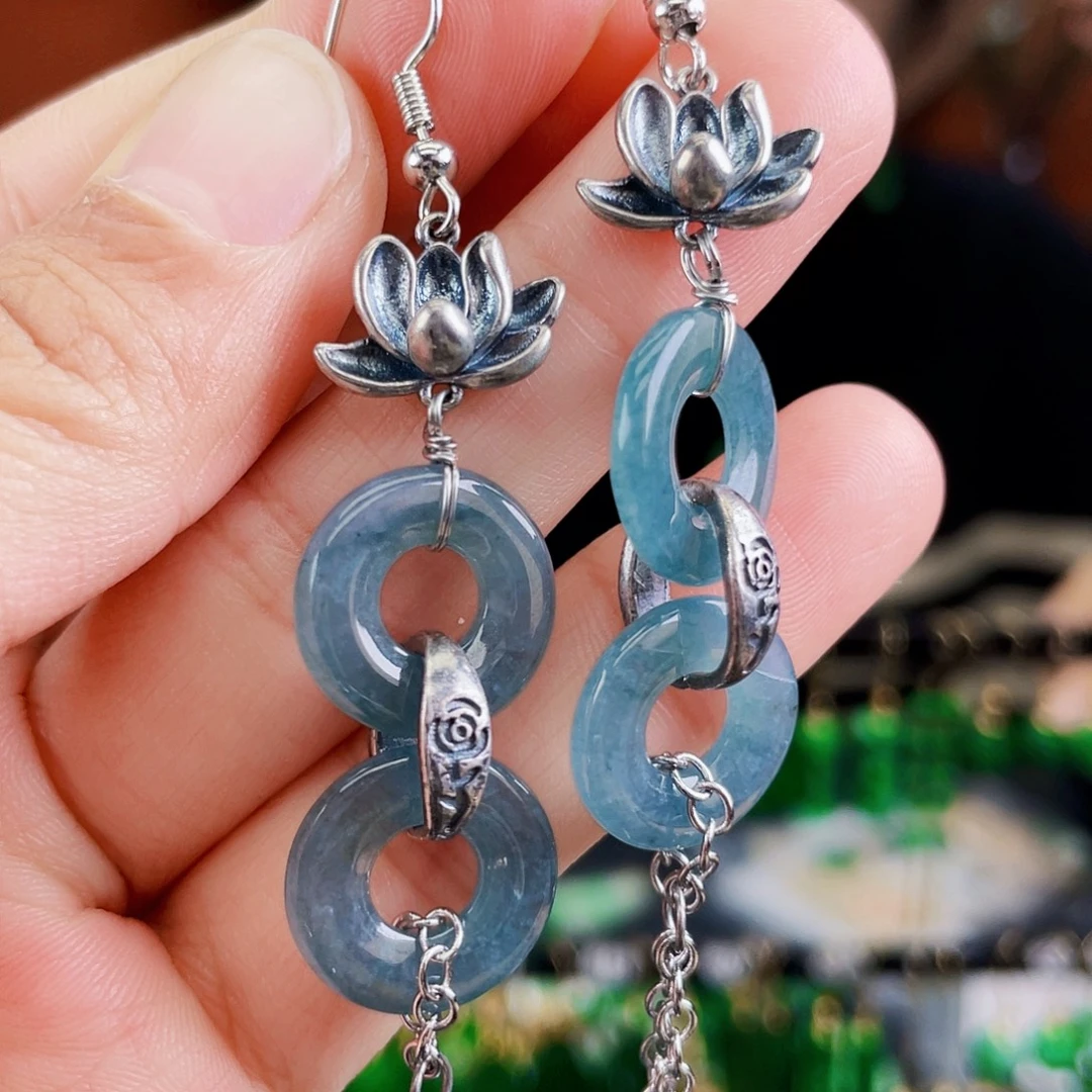 翡翠未镶嵌耳饰饰品