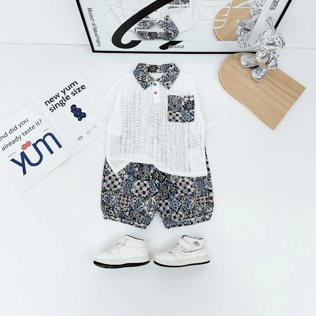 儿童夏装2025套装洋气夏季新款男童两件套装潮款男孩套装痞帅