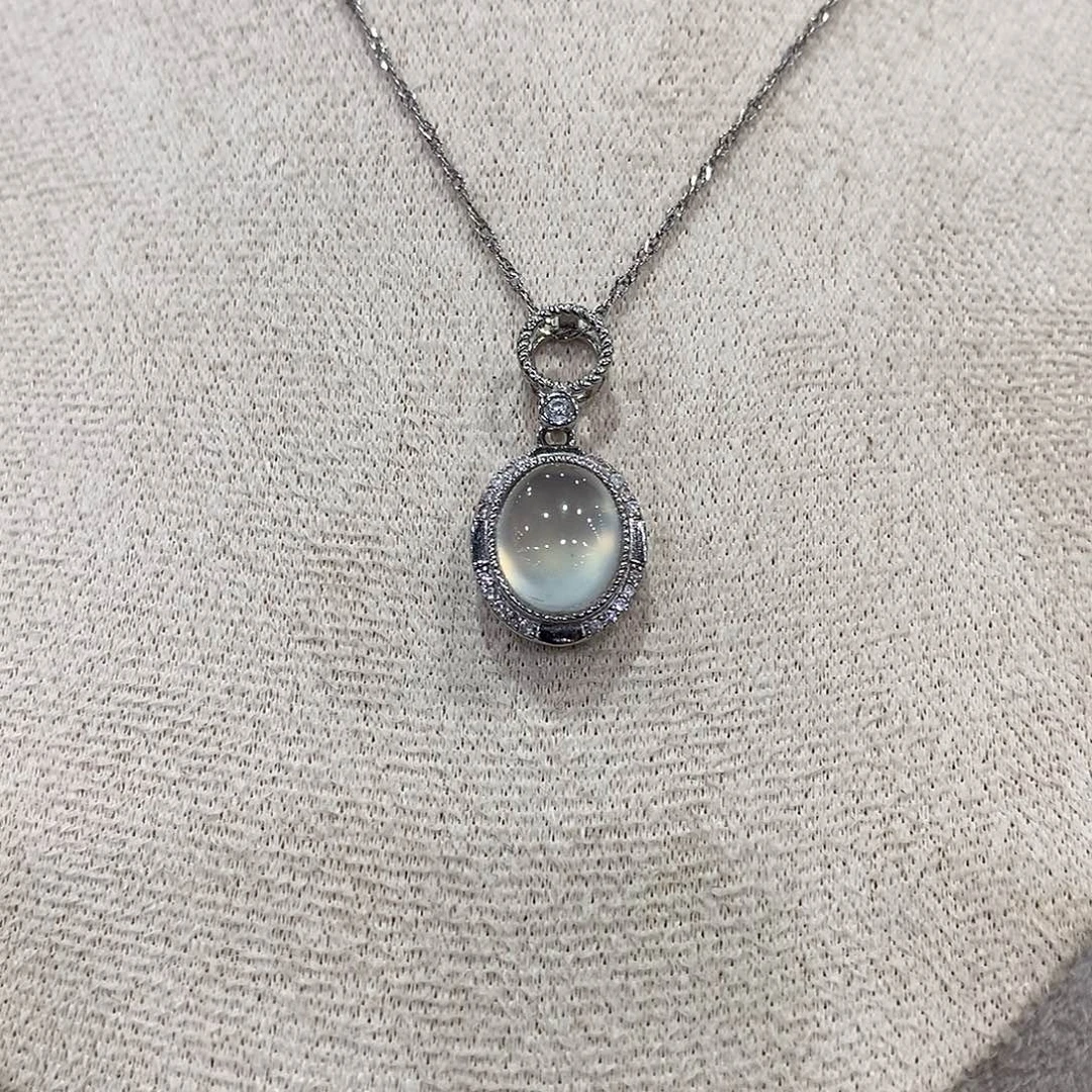 银S925镶嵌蛇纹石玉颈饰