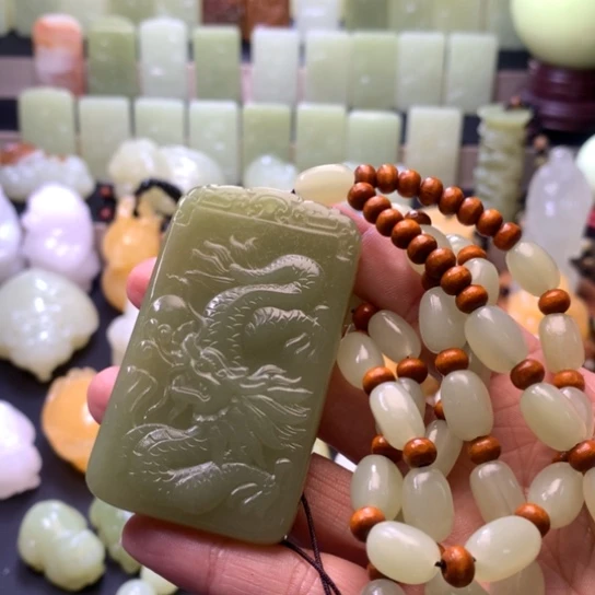 石材方解石手把件